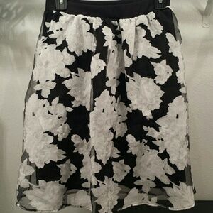 Black and white formal skirt